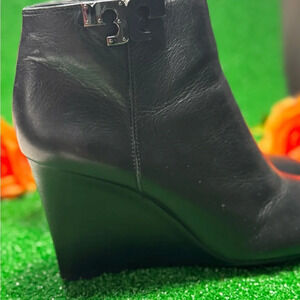 Tory Burch Black Wedge Ankle Boots